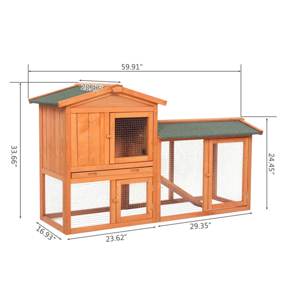61-Wooden-Chicken-Coop-Hen-House-Rabbit-Wood-Hutch-Poultry-Cage-Habitat-Rabbit-Cage-2