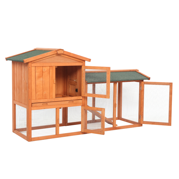61-Wooden-Chicken-Coop-Hen-House-Rabbit-Wood-Hutch-Poultry-Cage-Habitat-Rabbit-Cage-4