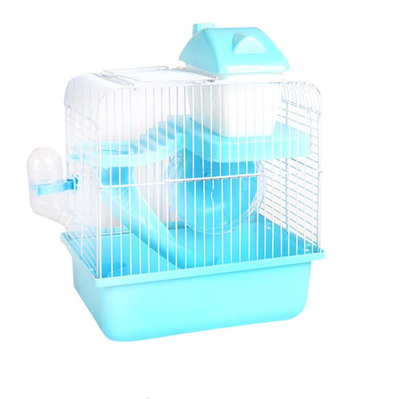 Double-storey-Villa-shaped-Wire-Cage-With-Feeding-Bowl-Running-Roller-Skating-Toy-Small-Castle-Double-1