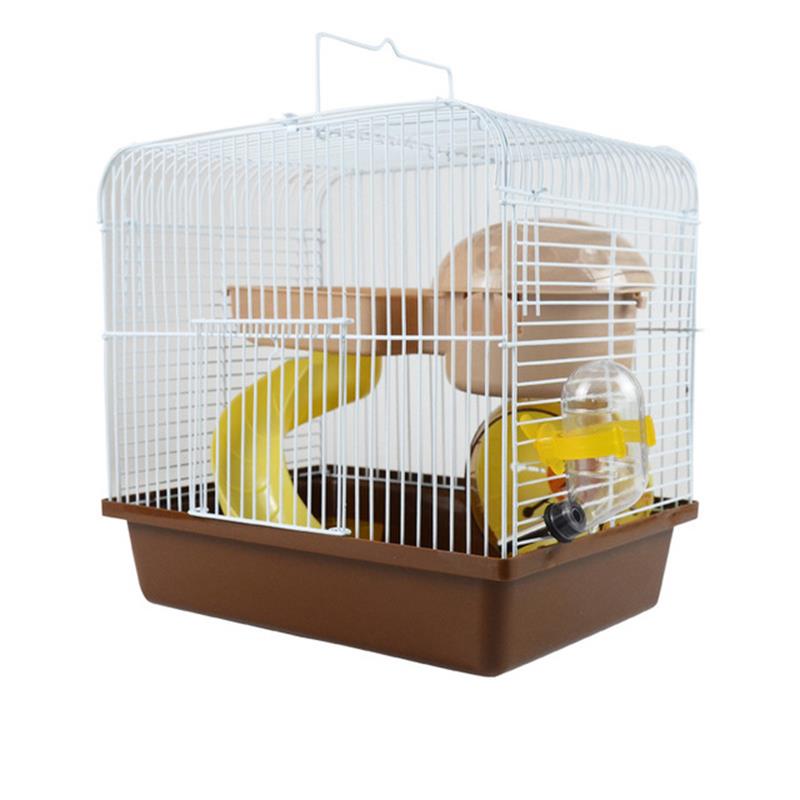 Double-storey-Villa-shaped-Wire-Cage-With-Feeding-Bowl-Running-Roller-Skating-Toy-Small-Castle-Double-2